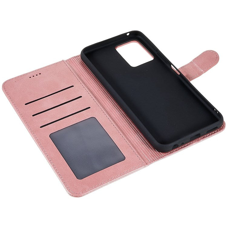 LC.IMEEKE For vivo Y75 5G/Y55 5G/T1 5G Flip Folio Book PU Leather Phone Case Wallet Style Stand Full Body Protective Cover - Pink