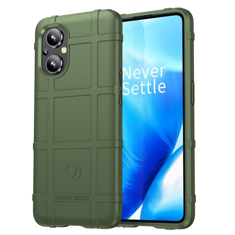 Thickened TPU Case for Oppo F21 Pro 5G, Rugged Square Grid Well-protected Cell Phone Cover - Green