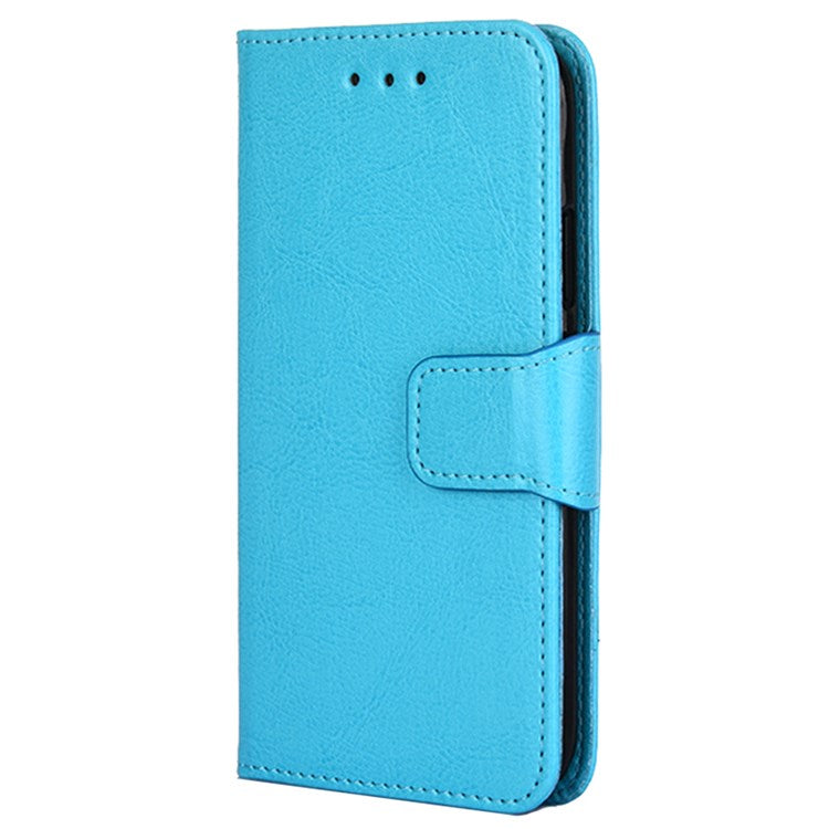 For vivo X80 Pro PU Leather Folio Flip Stand Cover Wallet Book Design Shockproof TPU Interior Case - Baby Blue