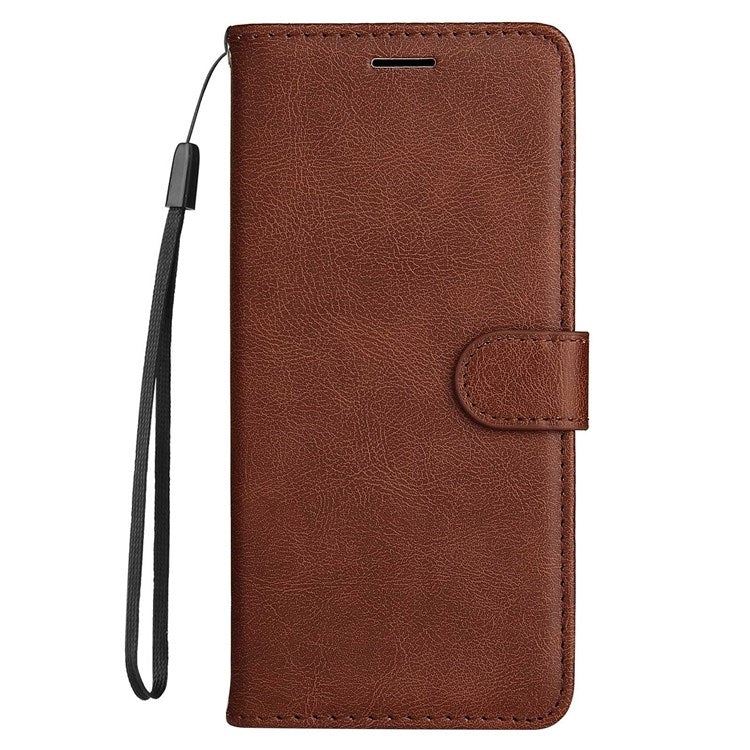 KT Leather Series-2 Leather Stand Phone Casing for vivo Y55 5G, Wallet Design 360-Degree Full Protection Leather Phone Case with Handy Strap - Brown