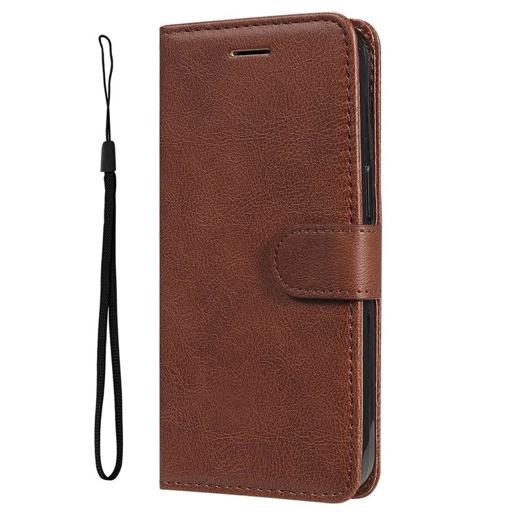 KT Leather Series-2 Leather Stand Phone Casing for vivo Y55 5G, Wallet Design 360-Degree Full Protection Leather Phone Case with Handy Strap - Brown