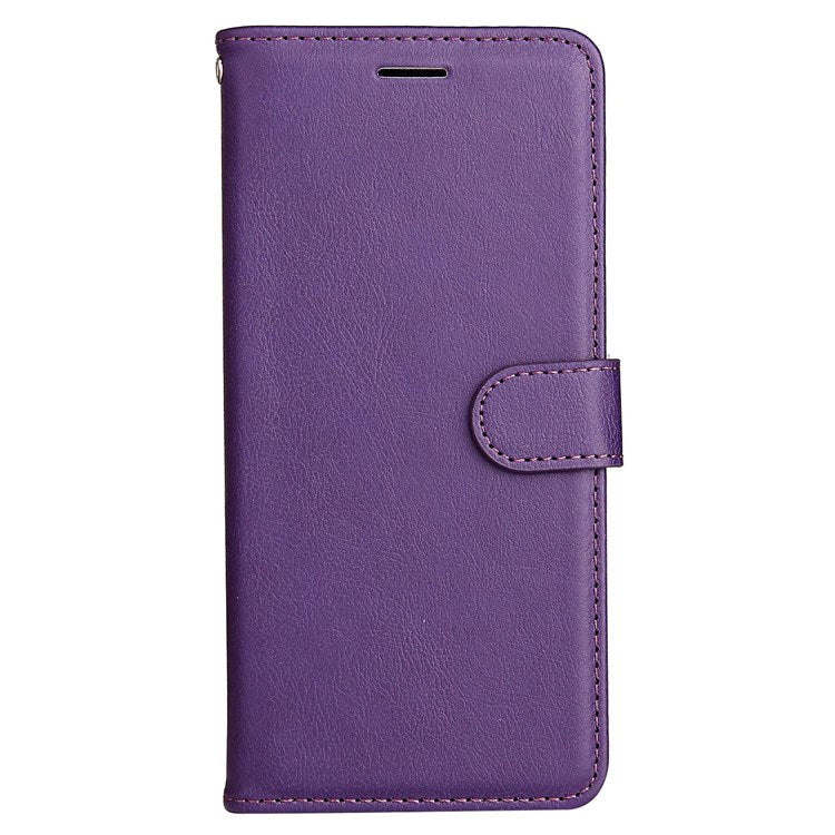 KT Leather Series-2 Leather Stand Phone Casing for vivo Y55 5G, Wallet Design 360-Degree Full Protection Leather Phone Case with Handy Strap - Purple