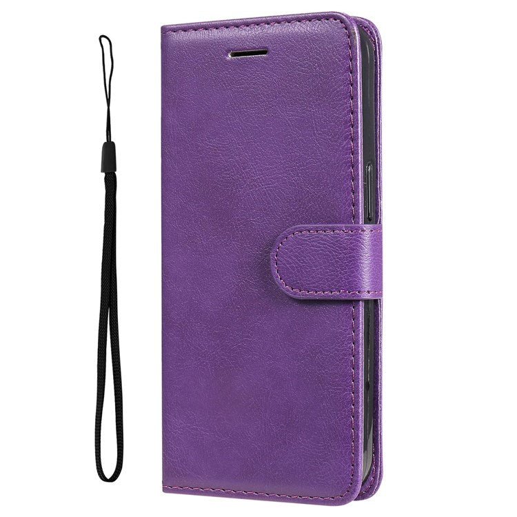 KT Leather Series-2 Leather Stand Phone Casing for vivo Y55 5G, Wallet Design 360-Degree Full Protection Leather Phone Case with Handy Strap - Purple