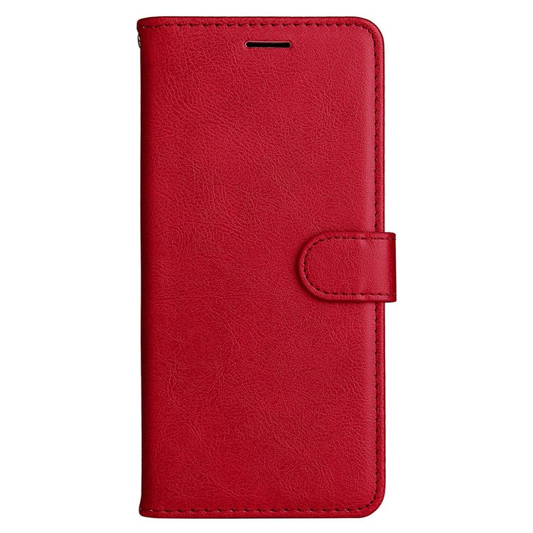 KT Leather Series-2 Leather Stand Phone Casing for vivo Y55 5G, Wallet Design 360-Degree Full Protection Leather Phone Case with Handy Strap - Red