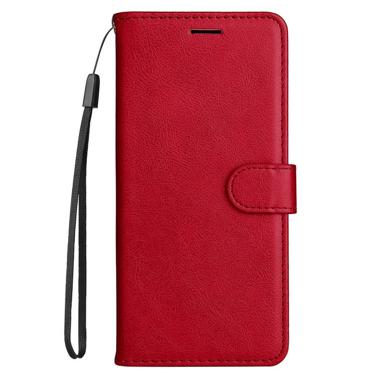 KT Leather Series-2 Leather Stand Phone Casing for vivo Y55 5G, Wallet Design 360-Degree Full Protection Leather Phone Case with Handy Strap - Red