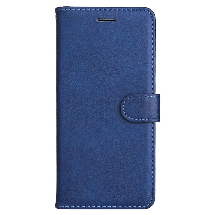 KT Leather Series-2 Leather Stand Phone Casing for vivo Y55 5G, Wallet Design 360-Degree Full Protection Leather Phone Case with Handy Strap - Blue