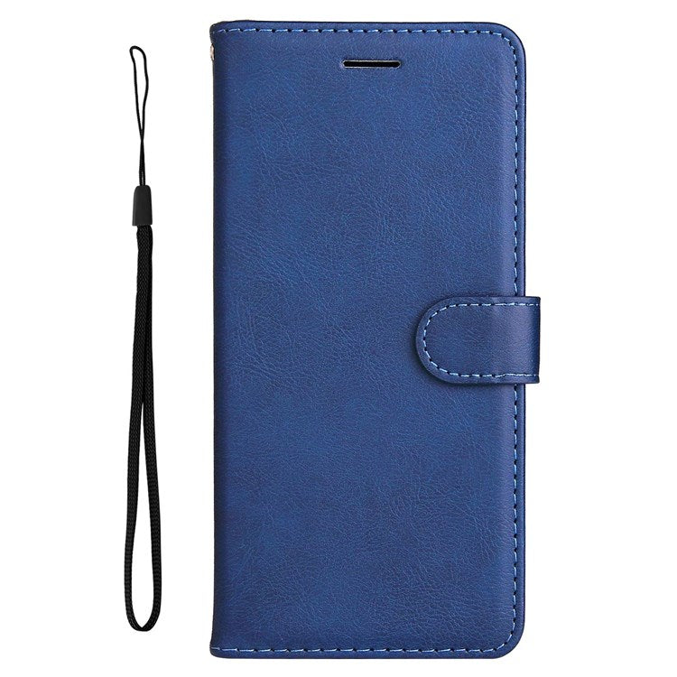 KT Leather Series-2 Leather Stand Phone Casing for vivo Y55 5G, Wallet Design 360-Degree Full Protection Leather Phone Case with Handy Strap - Blue