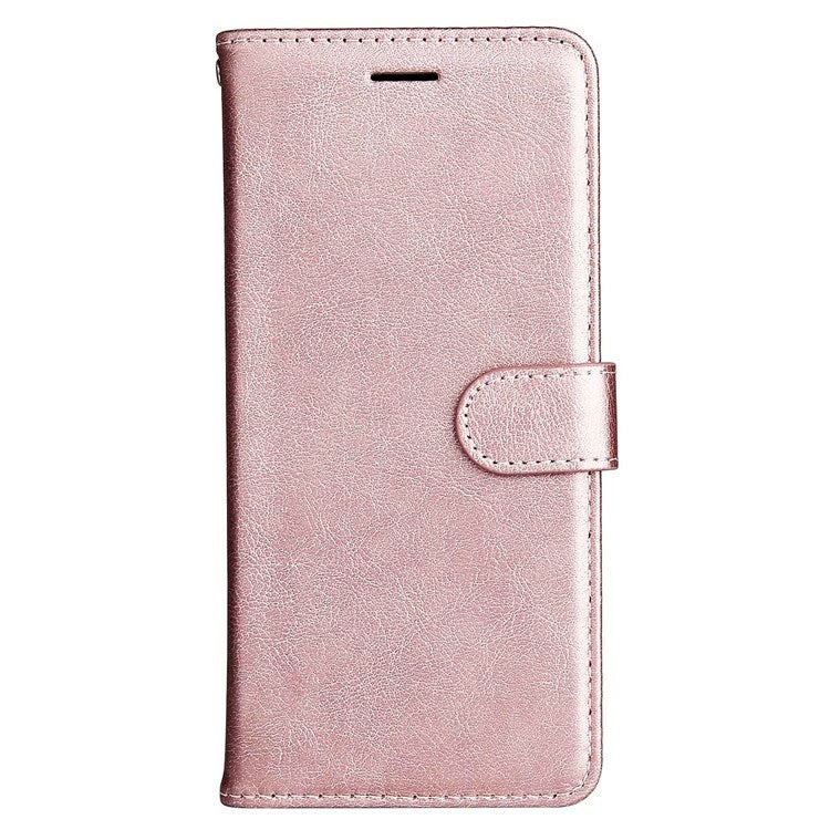 KT Leather Series-2 Leather Stand Phone Casing for vivo Y55 5G, Wallet Design 360-Degree Full Protection Leather Phone Case with Handy Strap - Rose Gold