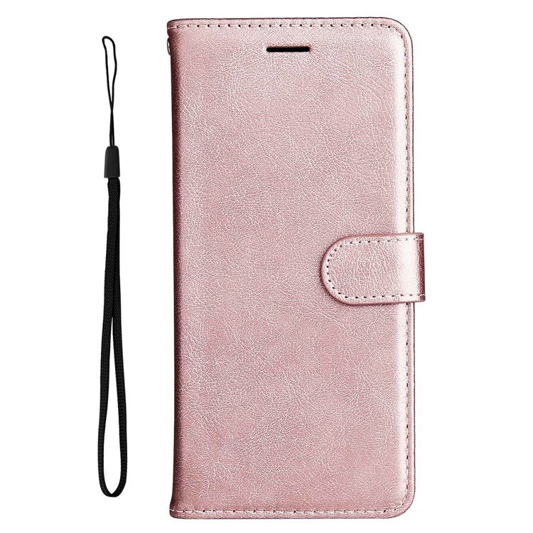 KT Leather Series-2 Leather Stand Phone Casing for vivo Y55 5G, Wallet Design 360-Degree Full Protection Leather Phone Case with Handy Strap - Rose Gold