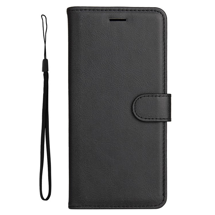 KT Leather Series-2 Leather Stand Phone Casing for vivo V23 5G, Magnetic Clasp Design Leather Wallet Phone Case with Handy Strap - Black