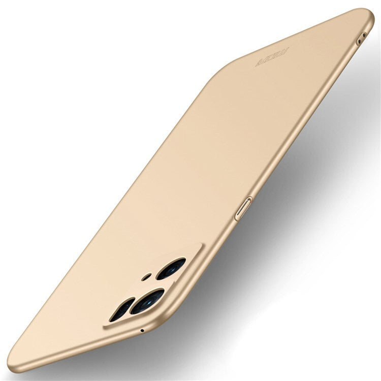 MOFI JK PC Series-1 Shield for Oppo Reno7 Pro 5G Silky Touch Matte Hard PC Back Case Shockproof Drop Protective Phone Cover with Strap - Gold