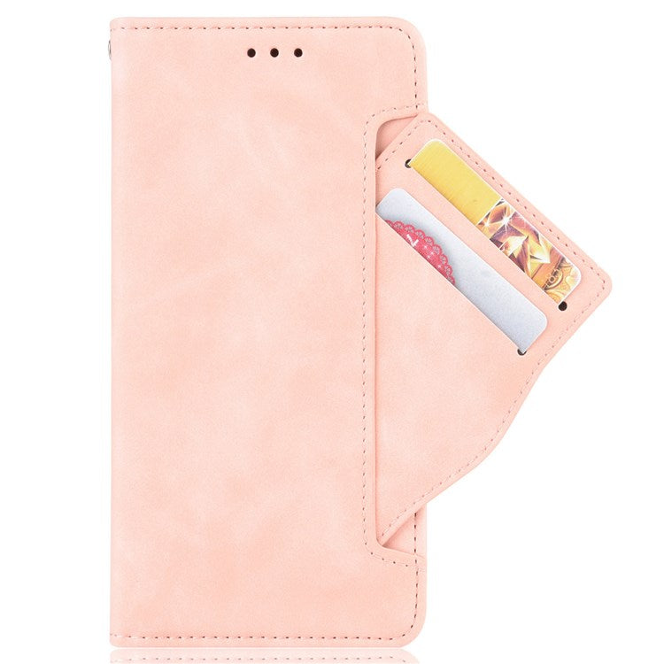 Protective Case for vivo S15e 5G Scratch Resistant Phone Cover PU Leather Wallet Phone Case with Multiple Card Slots - Pink