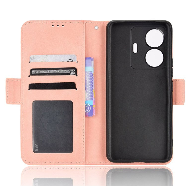 Protective Case for vivo S15e 5G Scratch Resistant Phone Cover PU Leather Wallet Phone Case with Multiple Card Slots - Pink