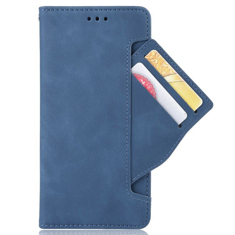 Protective Case for vivo S15e 5G Scratch Resistant Phone Cover PU Leather Wallet Phone Case with Multiple Card Slots - Blue