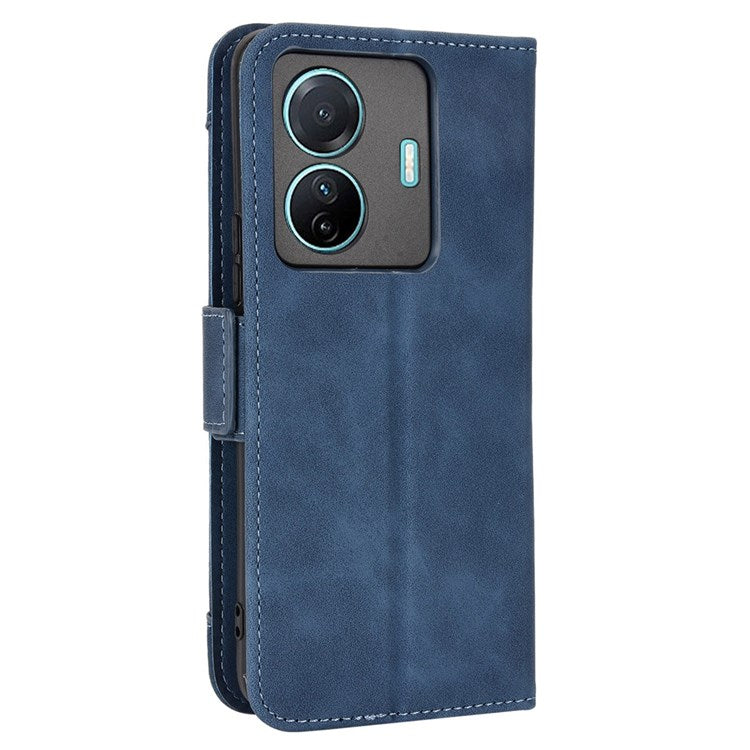 Protective Case for vivo S15e 5G Scratch Resistant Phone Cover PU Leather Wallet Phone Case with Multiple Card Slots - Blue