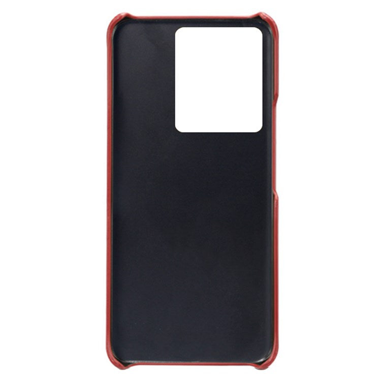 For vivo S15e 5G/T1 (Snapdragon 778G) 5G/iQOO Z6 Pro 5G Textured PU Leather Coated Hard PC Cover Anti-scratch Phone Case - Red