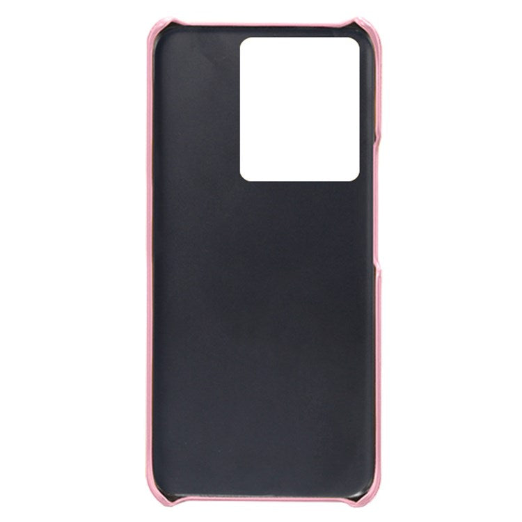 For vivo S15e 5G/T1 (Snapdragon 778G) 5G/iQOO Z6 Pro 5G Cell Phone Protective Case Dual Card Slots PU Leather Coated Hard PC Back Cover - Pink