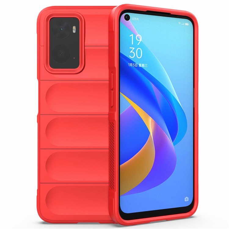 Soft TPU Case for Realme 9i/Oppo A36/A76 4G Anti-fall Phone Wear-resistant Rugged Back Cover Phone Protector - Red