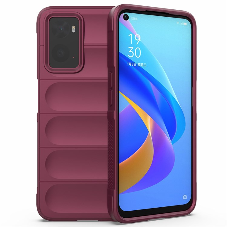 Soft TPU Case for Realme 9i/Oppo A36/A76 4G Anti-fall Phone Wear-resistant Rugged Back Cover Phone Protector - Wine Red