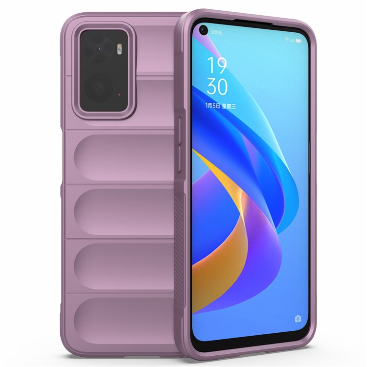 Soft TPU Case for Realme 9i/Oppo A36/A76 4G Anti-fall Phone Wear-resistant Rugged Back Cover Phone Protector - Light Purple