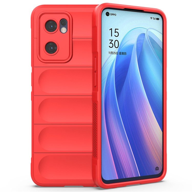 Soft TPU Back Cover for Oppo Reno7 5G (Global) Well-protected Anti-drop Rugged Phone Case - Red