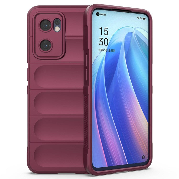 Soft TPU Back Cover for Oppo Reno7 5G (Global) Well-protected Anti-drop Rugged Phone Case - Wine Red