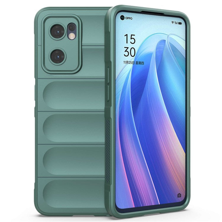 Soft TPU Back Cover for Oppo Reno7 5G (Global) Well-protected Anti-drop Rugged Phone Case - Green