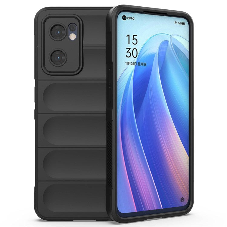 Soft TPU Back Cover for Oppo Reno7 5G (Global) Well-protected Anti-drop Rugged Phone Case - Black