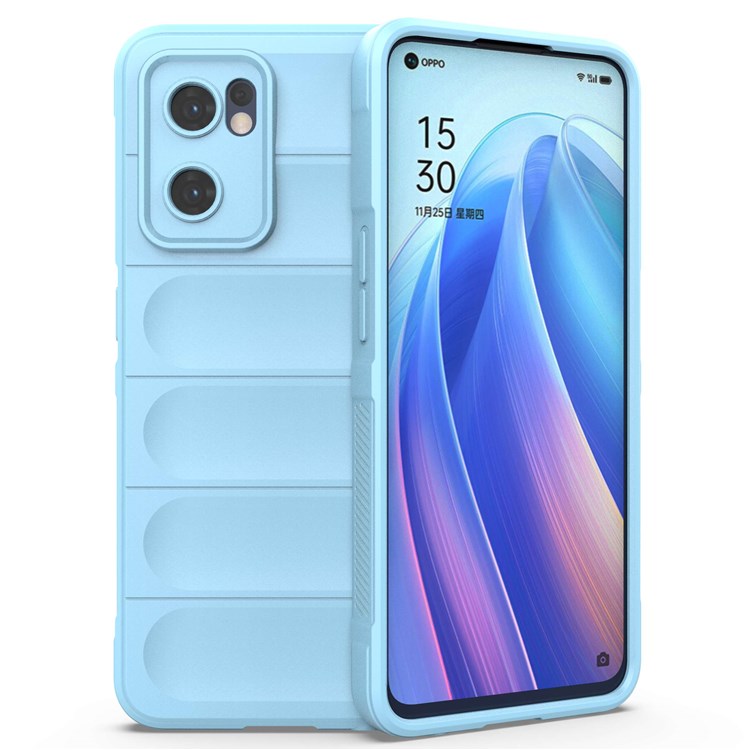 Soft TPU Back Cover for Oppo Reno7 5G (Global) Well-protected Anti-drop Rugged Phone Case - Baby Blue