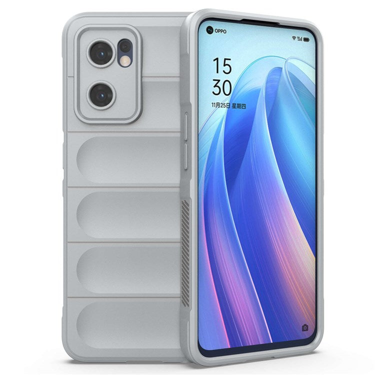 Soft TPU Back Cover for Oppo Reno7 5G (Global) Well-protected Anti-drop Rugged Phone Case - Light Grey