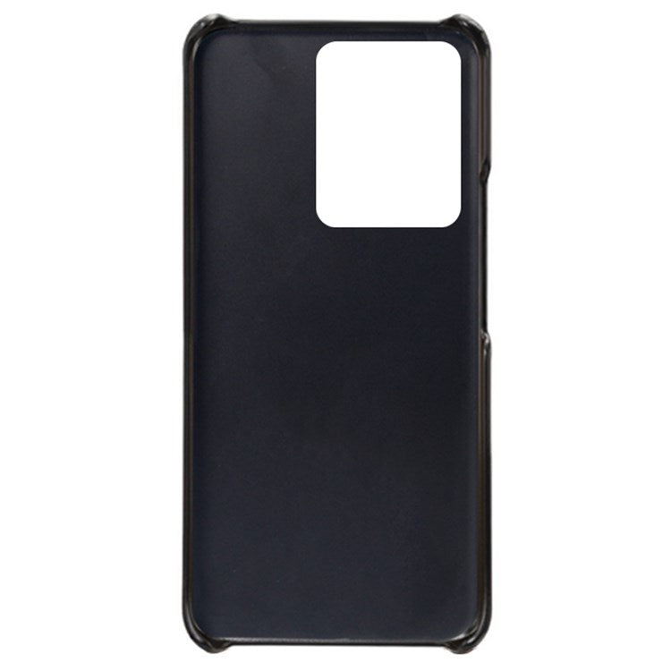 For vivo S15 5G Slim Thin Textured PU Leather Coated Hard PC Cover Wear Resistant Phone Case - Black