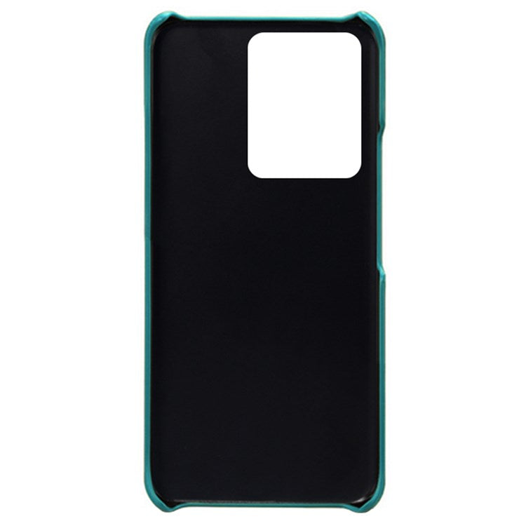 For vivo S15 5G Slim Thin Textured PU Leather Coated Hard PC Cover Wear Resistant Phone Case - Green