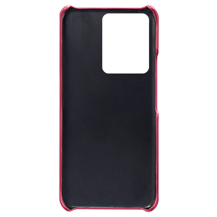 For vivo S15 5G Slim Thin Textured PU Leather Coated Hard PC Cover Wear Resistant Phone Case - Rose