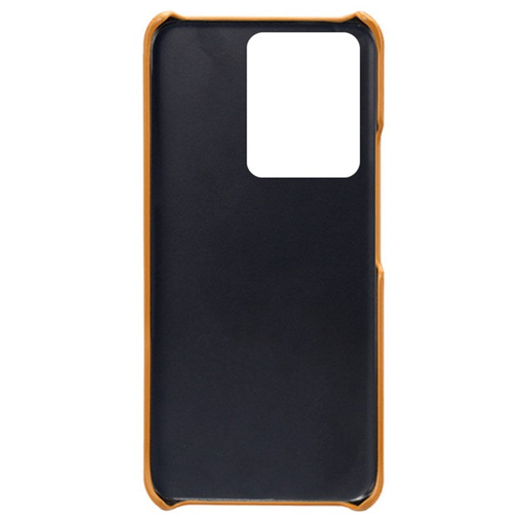 For vivo S15 Pro 5G Anti-fall Mobile Phone Cover Textured PU Leather Coated Hard PC Cover Anti-scratch Phone Case - Orange