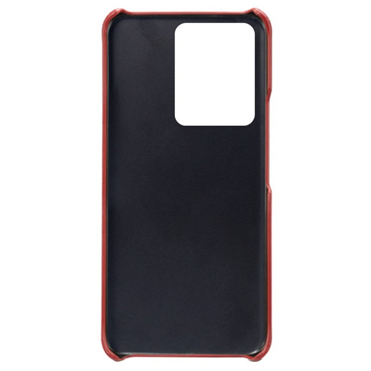 For vivo S15 Pro 5G Anti-fall Mobile Phone Cover Textured PU Leather Coated Hard PC Cover Anti-scratch Phone Case - Red