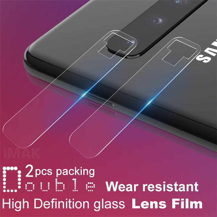 IMAK 2Pcs/Pack High Definition Clear Glass Camera Lens Protector for Samsung Galaxy S10 Plus