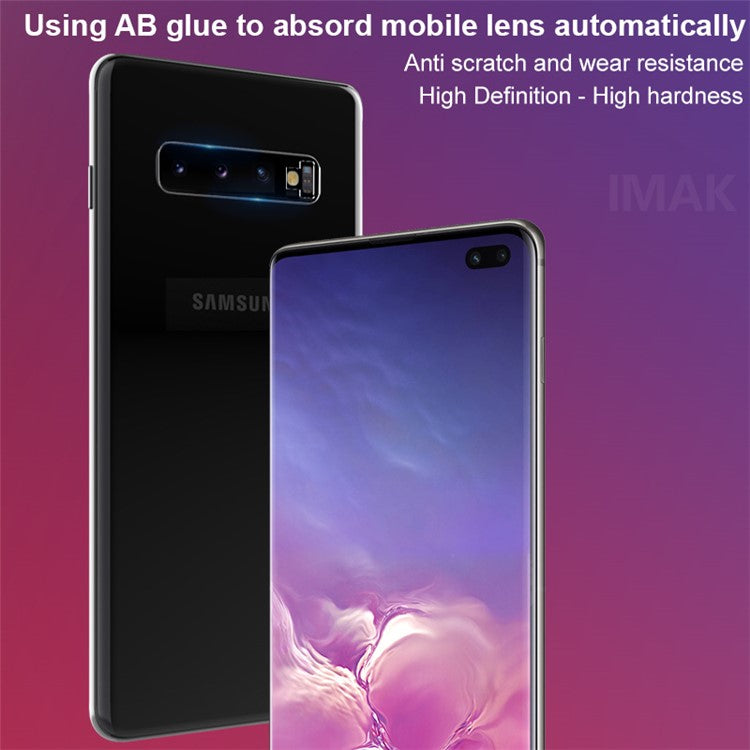 IMAK 2Pcs/Pack High Definition Clear Glass Camera Lens Protector for Samsung Galaxy S10 Plus