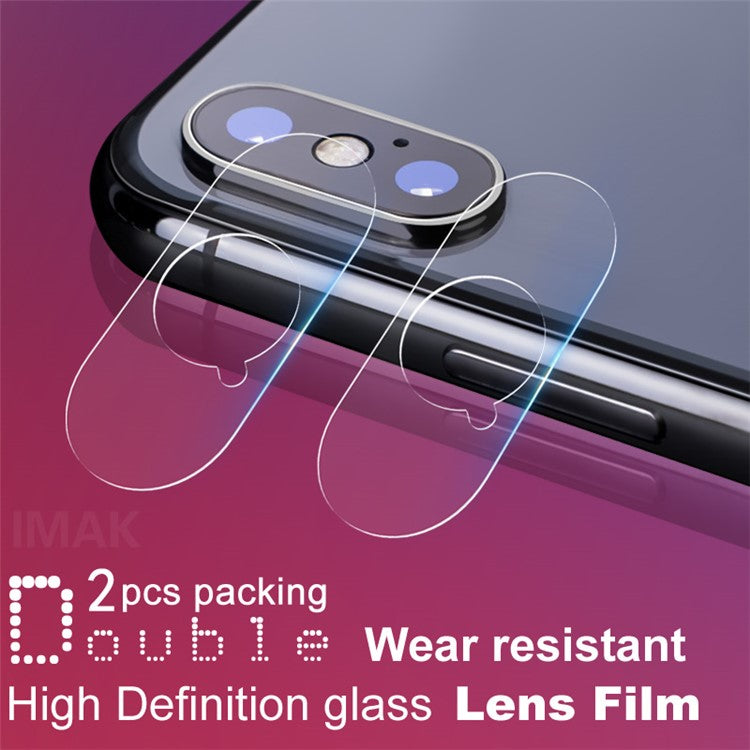 IMAK 2Pcs/Pack HD Glass Protective Lens Film for iPhone XS/X/XS Max