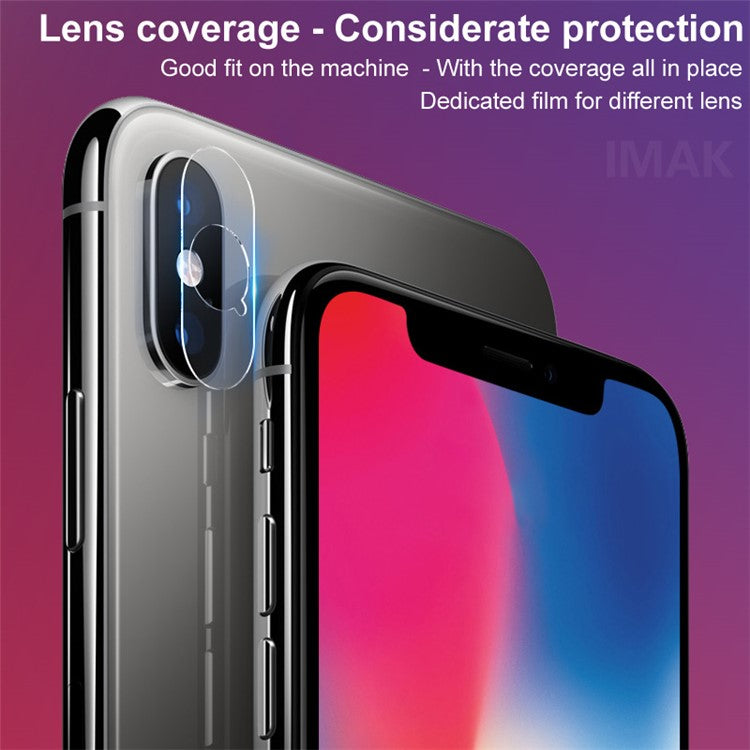 IMAK 2Pcs/Pack HD Glass Protective Lens Film for iPhone XS/X/XS Max