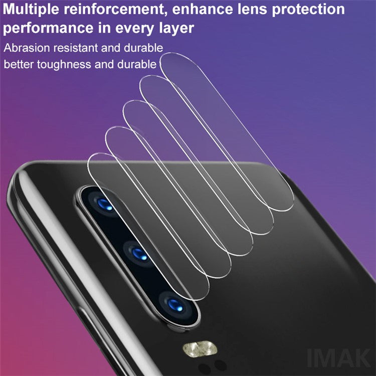 IMAK 2Pcs/Pack Anti-scratch HD Glass Mobile Camera Lens Film for Huawei P30 -Transparent