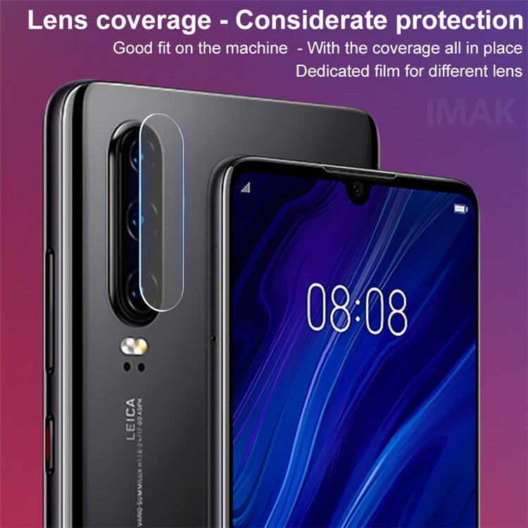 IMAK 2Pcs/Pack Anti-scratch HD Glass Mobile Camera Lens Film for Huawei P30 -Transparent