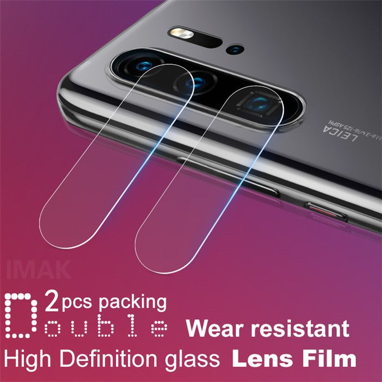 IMAK 2Pcs/Pack Anti-scratch HD Glass Mobile Camera Lens Film for Huawei P30 Pro -Transparent