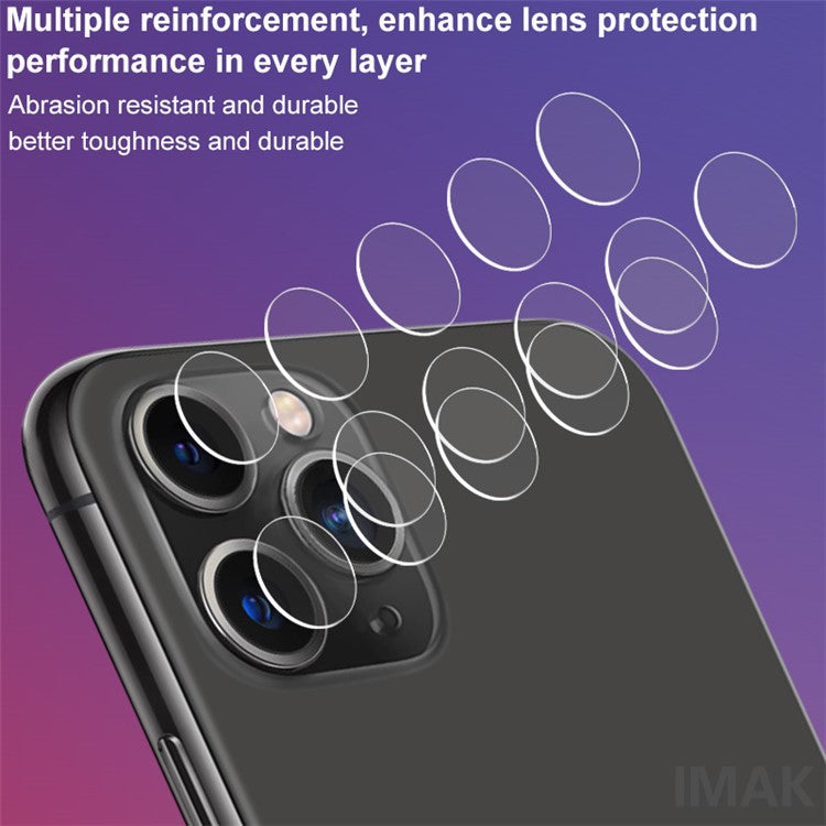 IMAK 2Pcs/Pack Ultra-Clear Tempered Glass Camera Lens Protector for iPhone 11 Pro / iPhone 11 Pro Max