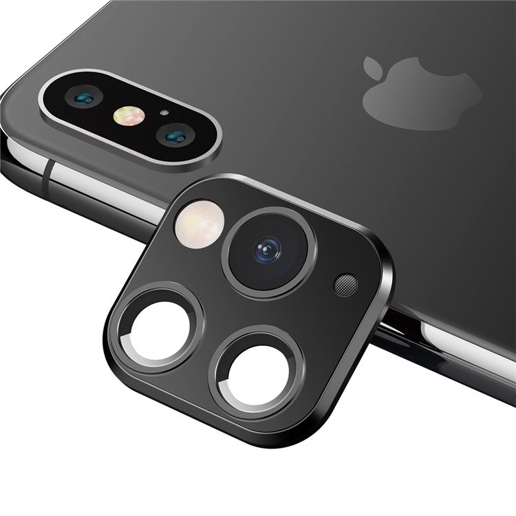 Disguise Into iPhone 11 Pro Camera Ring Lens Metal Cover for iPhone XS 5.8 inch/XS Max 6.5 inch - Black