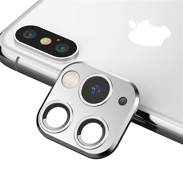 Disguise Into iPhone 11 Pro Camera Ring Lens Metal Cover for iPhone XS 5.8 inch/XS Max 6.5 inch - Silver