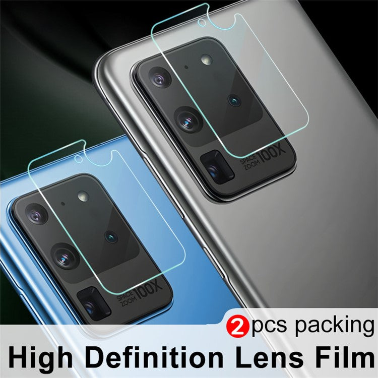 IMAK 2Pcs/Pack High Definition Tempered Glass Camera Lens Protector for Samsung Galaxy S20 Ultra 5G