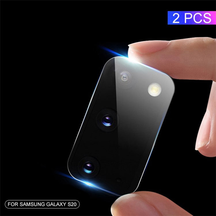 MOCOLO 2PCS/Pack Tempered Glass Camera Lens Protector for Samsung Galaxy S20, 9H Hardness HD Clear Camera Lens Cover Protection Film