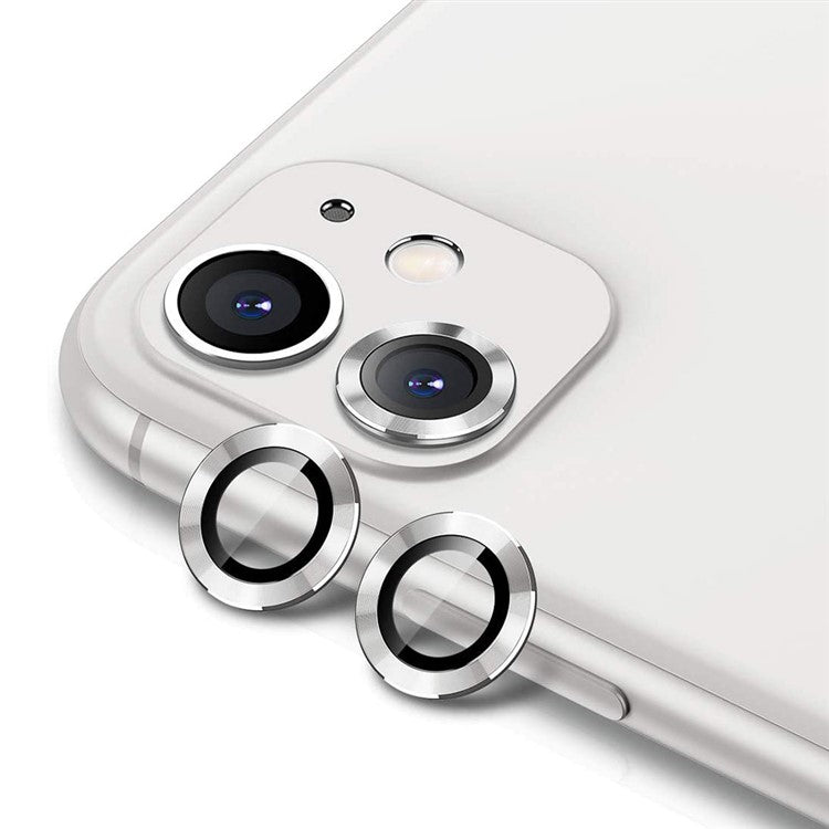 ENKAY 2Pcs/Set Phone Camera Lens Ring Protector for Apple iPhone 11 6.1 inch - White