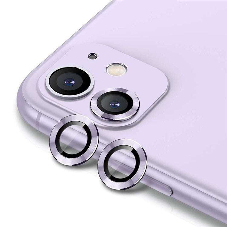 ENKAY 2Pcs/Set Phone Camera Lens Ring Protector for Apple iPhone 11 6.1 inch - Purple