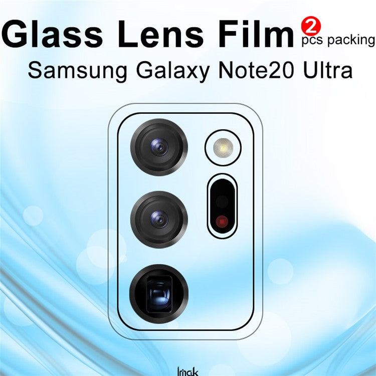 IMAK 2Pcs/Pack Ultra Clear Glass Phone Lens Cover Film for Samsung Galaxy Note20 Ultra 4G/5G